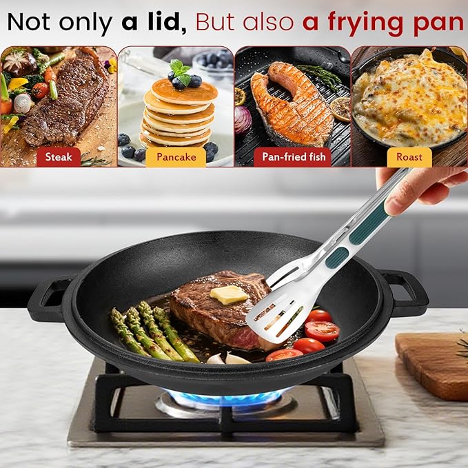 ARC 5QT Cast Iron Dutch Oven for Bread Baking with Skillet Lid, Sourdough Bread Baking Supplies Kit inc. Proofing Basket & Lame, Dutch Oven Pot for Sourdough, Braising, Frying, Bread Oven