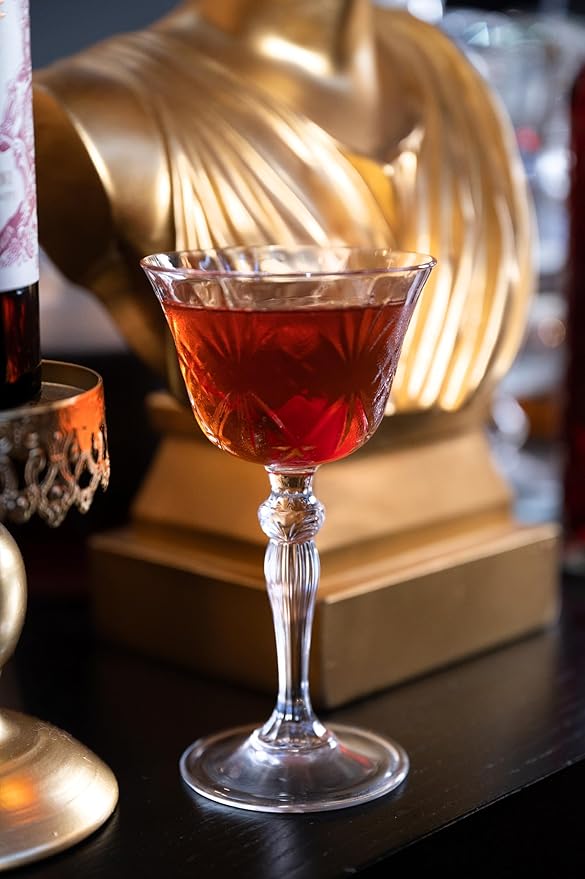 Barski Coupette Cocktail Glasses - Coupe Martini Glass - Set of 6 - Stemmed Drinkware - 5 Oz. - European Glassware