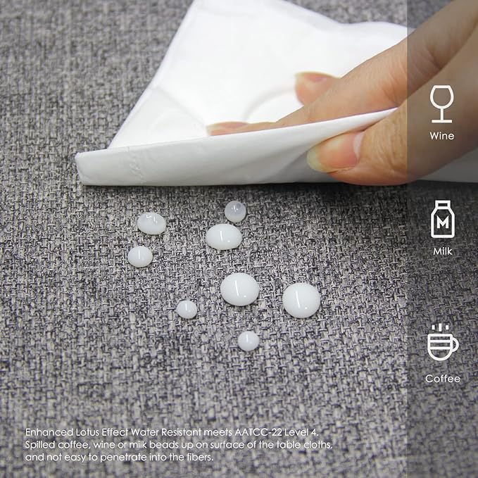 BALCONY & FALCON Rectangle Tablecloth Washable Wrinkle Resistant and Water Proof Table Cloth Decorative Linen Fabric Tablecloths for Dining Parties Kitchen Wedding and Outdoor Use (Gray, 55x70)