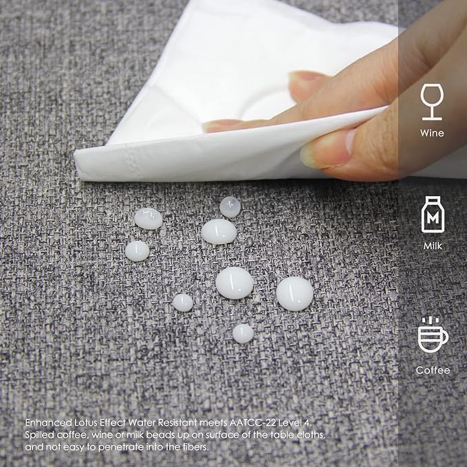 BALCONY & FALCON Small Square Tablecloth Washable Wrinkle Resistant and Water Proof Table Cloth Decorative Linen Tablecloths for Bedside End Table Bedroom Nightstand (Gray, 35x35)