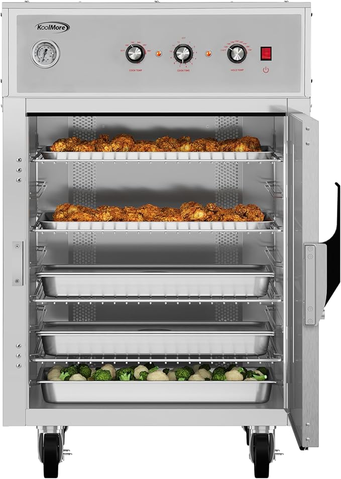KoolMore KM-CCAH3-1D Half-Size One Door Commercial Cook and Hold Oven 3,000 W and 208/240V, UL Listed in Stainless-Steel