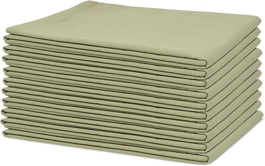 Organic Cotton Sage Flour Sack Kitchen Towels - 10 Pack, 27"x27", Highly Absorbent, Lint-Free Flour Sack Tea Towels for Baking, Kitchen and Dish Drying - 100% Cotton Sage Dish Rags (10 Pack)