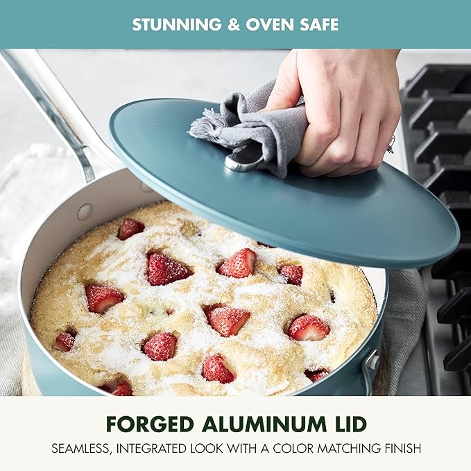 GreenPan Nova 10” Frying Pan Skillet and 4.37QT Sauté Pan with Lid, Oprah’s Favorite Things 2024, PFAS-Free Ceramic Nonstick, Induction Suitable, Sear, Fry, Broil, Dishwasher & Oven Safe, Deep Teal