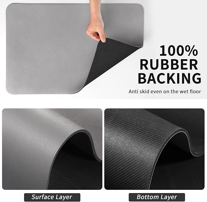 Coffee Mat - Absorbent Hide Stain Rubber Backed Dish Drying Mat for Kitchen Counter - Bar Mats for Countertops Accessories Fit Under Coffee Maker Espresso Machine