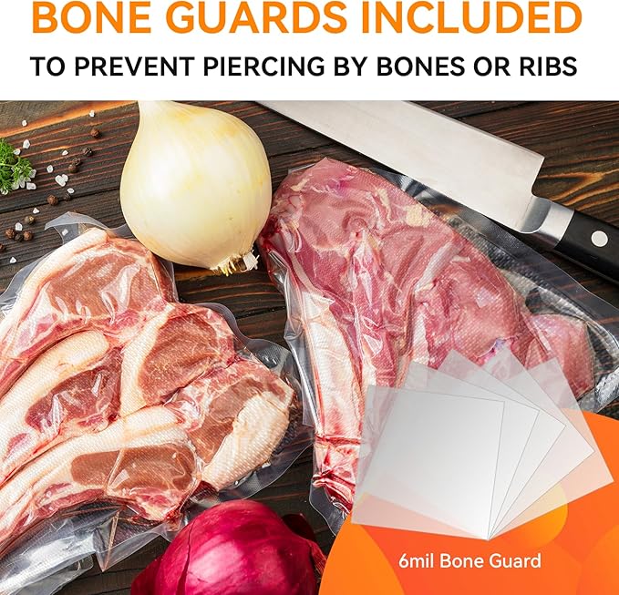 Wevac 6 Pack 11" x 16' and 8" x 16', Vacuum Sealer Bags Rolls for Food Saver, Weston, Commercial Grade, BPA Free, Heavy Duty, Great for vac storage, Meal Prep or Sous Vide