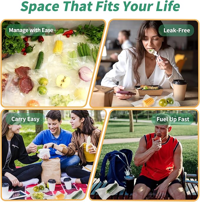 VanruVida Vacuum Sealer Bags,5” x 8” and 6” x 10” and 10” x 14” PreCut,60 Count,Commercial Grade Textured with Double Tear Notches,BPA Free,Food Storage Bags for Freezer, Meal Prep, or Sous Vide