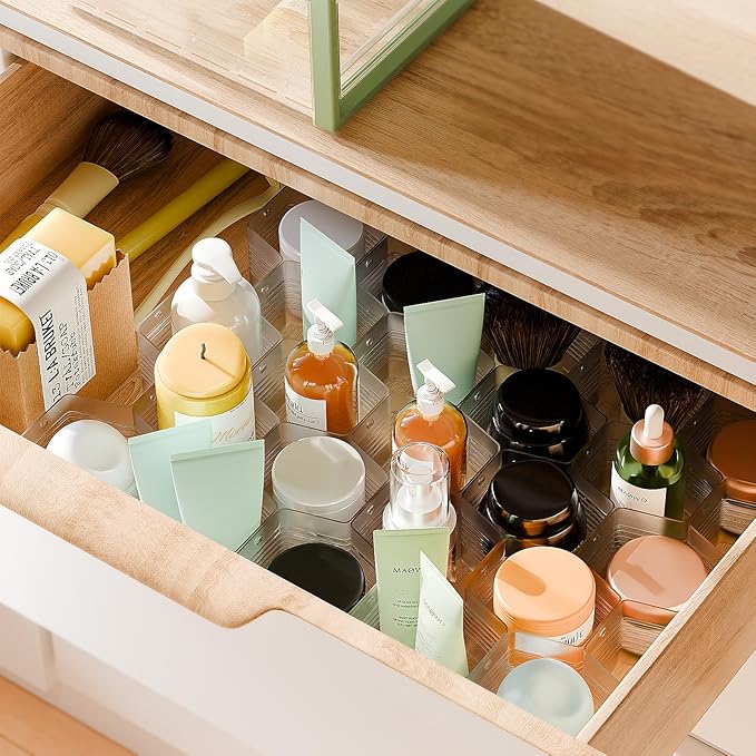 Honeycomb Separator Adjustable Drawer Organizer Divider for Underwear Belt-Scarf Socks Organizer (Gray(2pcs))