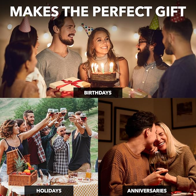 Le Chateau Large Elegant Wine Decanter with Aerator - Hand Blown Lead-Free Crystal Glass Wine Carafe, 750ml Red Wine Decanter, Wine Aerator Accessory for Wine Lovers