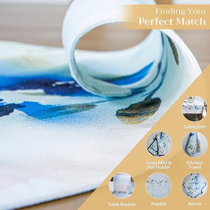 Maison d' Hermine Placemats Set of 4 100% Cotton Washable Cloth Place Mats, Reusable Table Mats for Kitchen Dining Decoration, Party, Wedding, Restaurant Spring/Summer (Lazy Summer Days, 13" x 19")