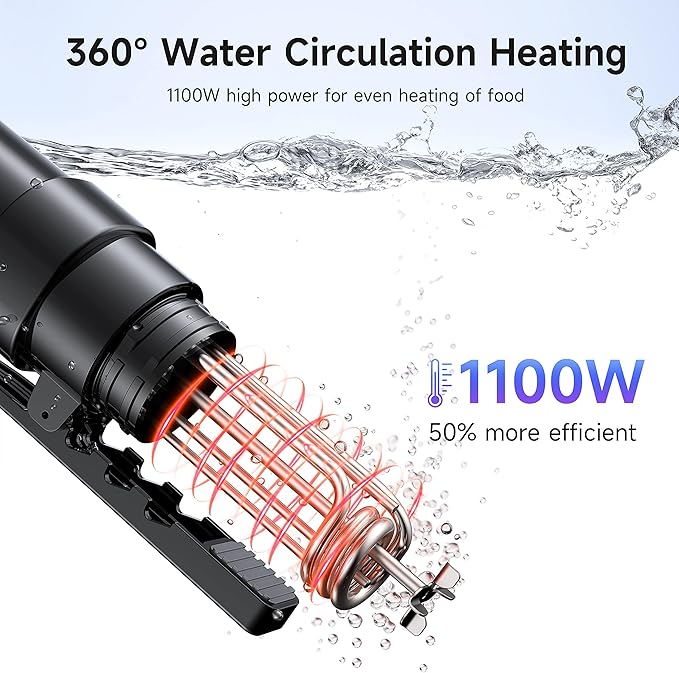 WIFI Sous Vide Machine, 1100 Watts Sous-Vide Cooker Immersion Circulator with Preset Recipes on APP, Thermal Immersion, Fast-Heating with Timer & Best Gift (black-wifi, L)