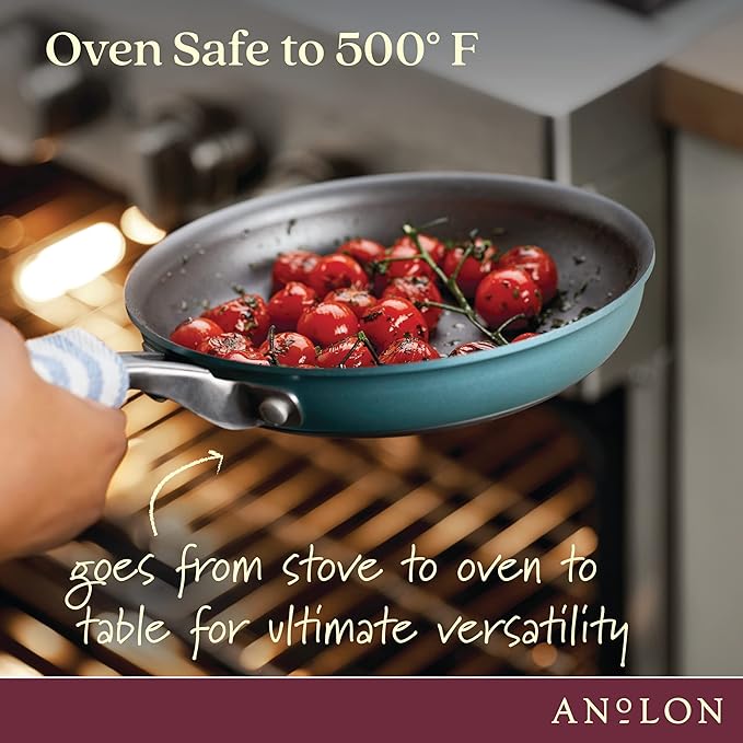 Anolon Achieve Hard Anodized Nonstick Frying Pan/Skillet, 8.25 Inch, Teal