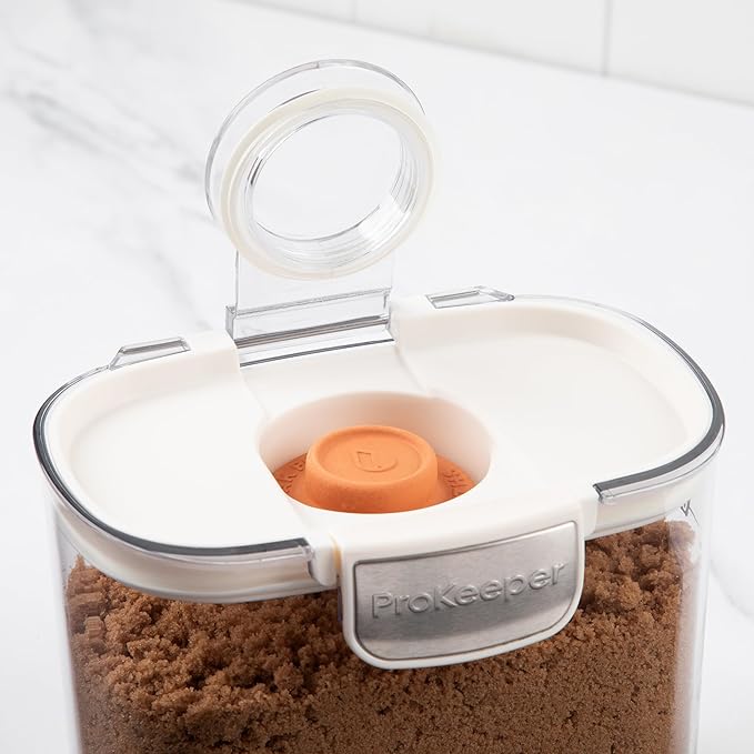 ProKeeper+ Airtight Food Storage Container Set – Clear Plastic Flour and Sugar Canister Set with Magnetic Accessories for Kitchen Organization (White, 9-Piece)