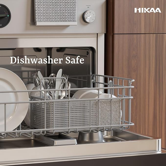 HIKAA Premium Silverware Set, Stainless Steel Flatware Set with Wide-Based Handles for Comfort & Durability, Forks & Spoons Cutlery Silverware Set (30PCS)