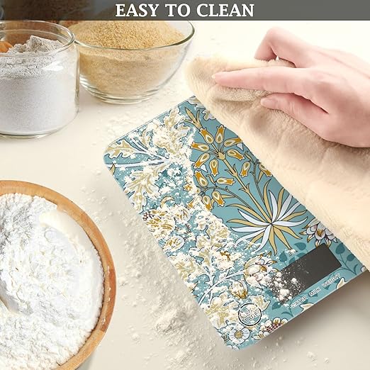 Food Scale Kitchen Digital Scale Food Ounces and Grams Dieting Baking Cooking Waterproof Glass Panels LCD Display,4 Units Scale Tare Function 016