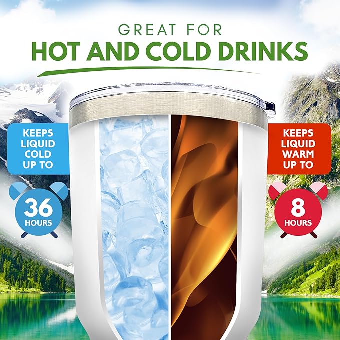 Premium 30 oz Maryland White Tumbler With Slider Lid - Insulated Featuring Map Design - Excellent Souvenir - Keeps Beverages Hot/Cold, Ideal for Coffee, Tea, Travel