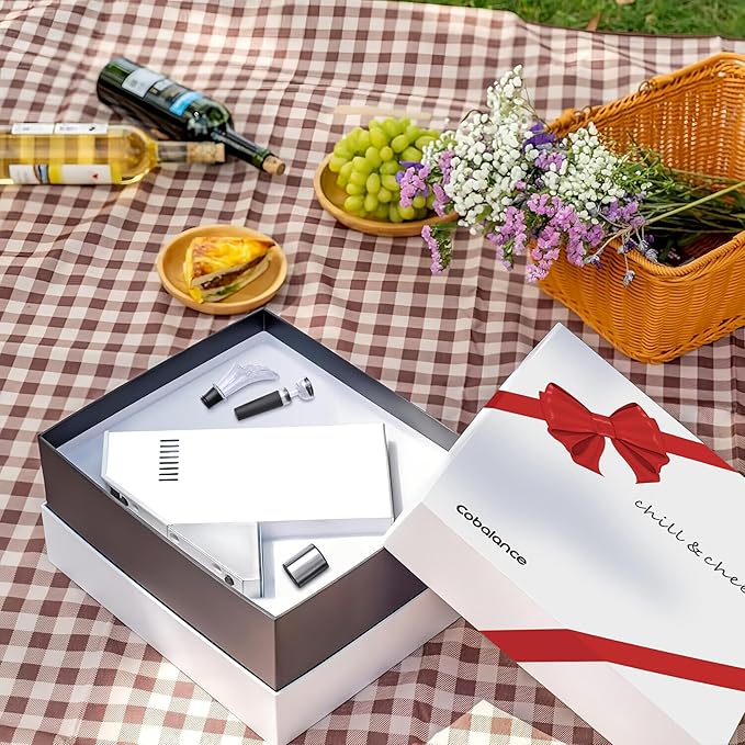 Cobalance Wine Chiller,Electric Wine Cooler Bucket for 750ml Vino or Some Champagne,Single Bottle Chiller for Poolside Party,Gift Set for Vino Lover