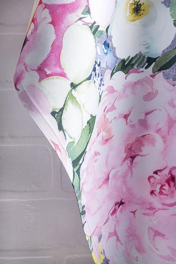 Maison d' Hermine Kitchen Towels Set of 3 100% Cotton 27.50" x 20" Reusable Cloth Tea Dish Towels Absorbent with Hanging Loop for Kitchen, Cocktail Parties Spring/Summer (Sweet Rose Lavender - Lush)