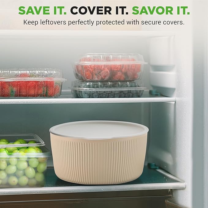 NutriChef 18-Piece Ceramic Cookware Set with Detachable Handles, Non Stick Pots and Pans, PTFE-Free Natural Ceramic Coating, Space-Saving Design, Oven & Stove Safe, Includes Utensils, Cream