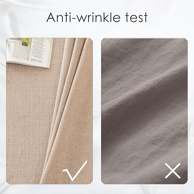 BALCONY & FALCON Rectangle Tablecloth 47” x 63“ Washable Wrinkle Resistant and Water Proof Table cloth, Decorative Linen Fabric Tablecloths for Dining, Parties, Kitchen, Wedding and Outdoor Use, Beige