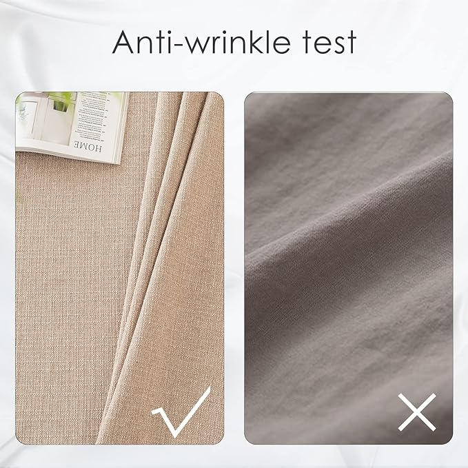 BALCONY & FALCON Rectangle Tablecloth Washable Wrinkle Resistant and Water Proof Table Cloth Decorative Linen Fabric Tablecloths for Dining Parties Kitchen Wedding and Outdoor Use (Beige, 90x132)