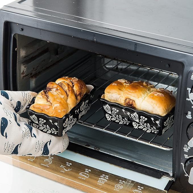 Wisenvoy Mini Loaf Pans for Baking - 4-Piece Ceramic Bread Pans