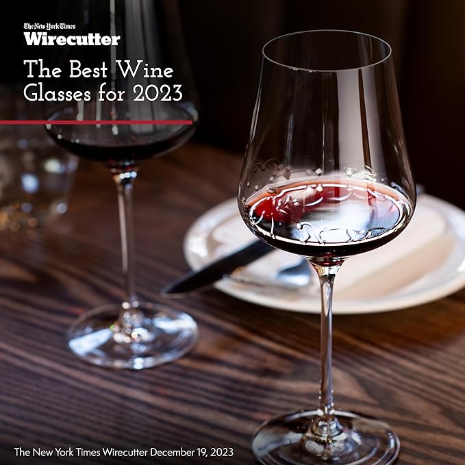 Gabriel-Glas StandArt Crystal Wine Glasses, Set of 4 with Gift Boxes - Premium, Universal Wine Glass for Red and White Wine - Dishwasher Safe, Lead-Free, 16 oz.