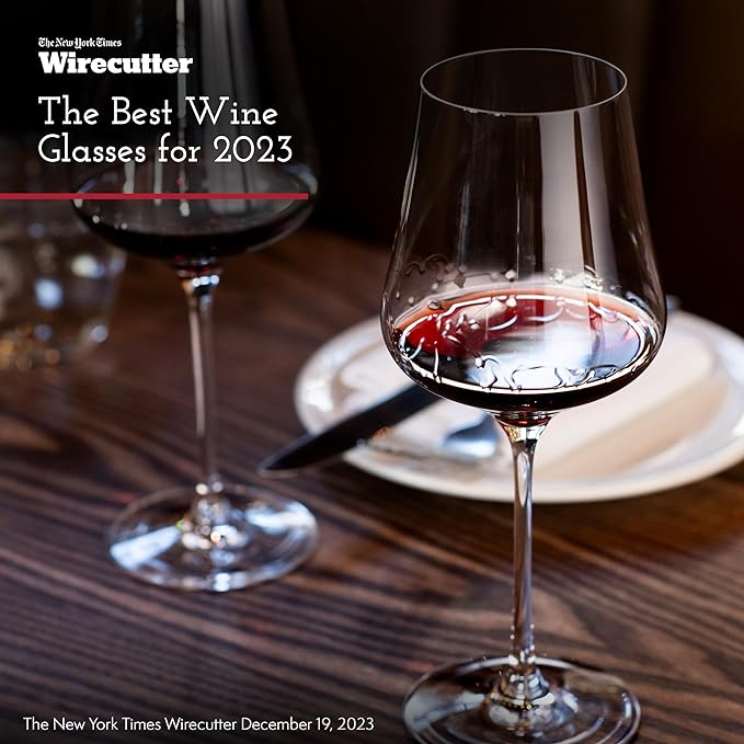 Gabriel-Glas Crystal Wine Glasses, Set of 6 with Gift Box - Premium, Universal Wine Glass for Red and White Wine - Dishwasher Safe, Lead-Free, 16 oz