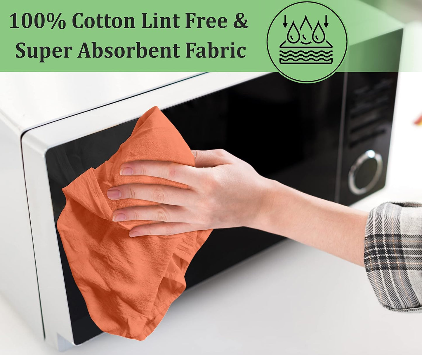 RUVANTI Flour Sack Towels 36 Pack 28x28 Inch, 100% Cotton Tea Towel, Reusable, Machine Washable, Absorbent BarTowels - Dish Cloth Perfect for Drying Dishes & Cleaning - Orange