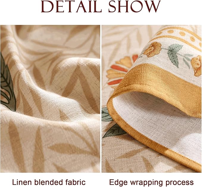 patdrea French Linen Tablecloth Soft Durable Floral Table Cloth Kitchen Dining Tablecloth for Rectangular Tables for Parties Christmas 63"x 94"