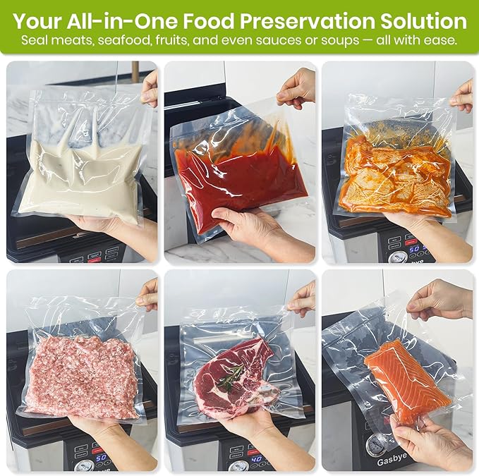 Chamber Vacuum Sealer – 5.28QT Large Chamber, Replaceable 11.5" Sealing Bar with Double Seal, Perfect for Meats, Soups, Sauces & Liquids, Includes 30 Pre-Cut Vacuum Bags, Stainless Steel