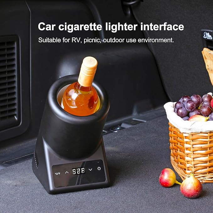 Wine Chiller Electric,Single Bottle Cooler for 750ml Wine or Some Champagne,Portable Cellars Keep Cold Up to 24h,Iceless Chiller at Poolside Party,Gift for Lover