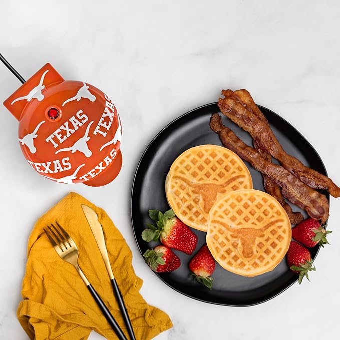 Uncanny Brands Texas Longhorns Mini Waffle Maker - Small Kitchen Appliance