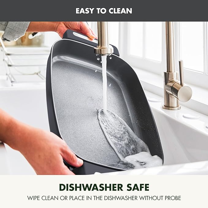 GreenPan Advanced 12” X 15” Electric Skillet with Lid, 7QT Capacity for Family Meals, Healthy Ceramic Nonstick PFAS-Free Coating, Fry, Sauté, Steam, Simmer, Sear, Stir Fry, Dishwasher Safe, Graphite