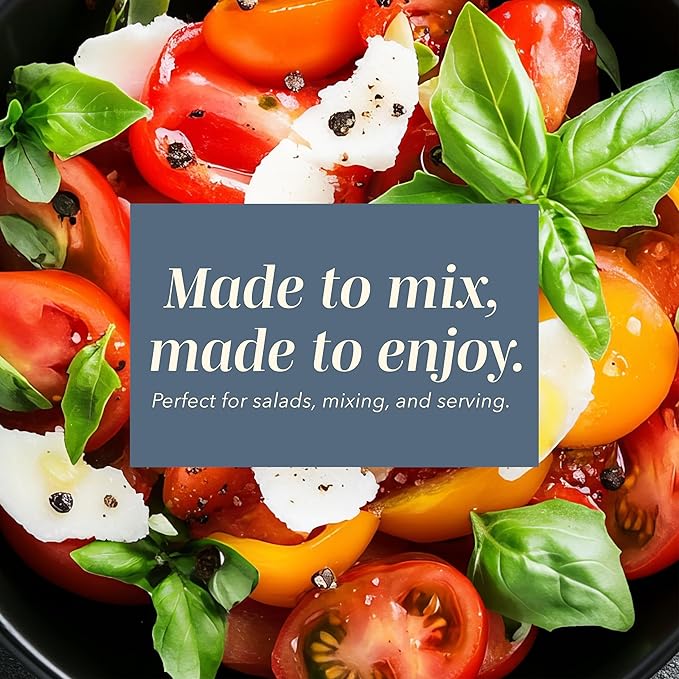 COOK WITH COLOR Mixing Bowls with Lids - 12 Piece Plastic Nesting Bowls Set includes 6 Prep Bowls and 6 Lids, Diamond Design - Microwave Safe, Denim