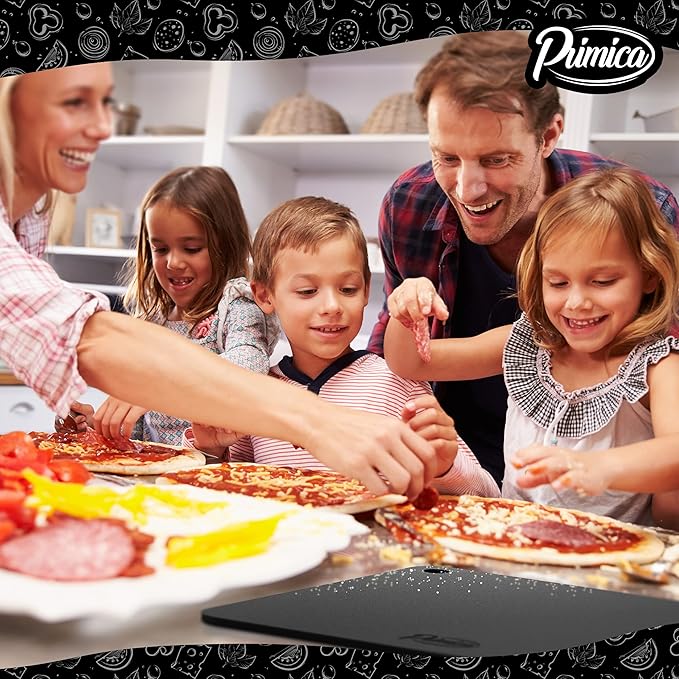 Primica Pizza Steel XL for Oven Extra Thick 0.315" - Durable Steel as Alternative to Pizza Stone - High Quality for BBQ Grill and Bakings