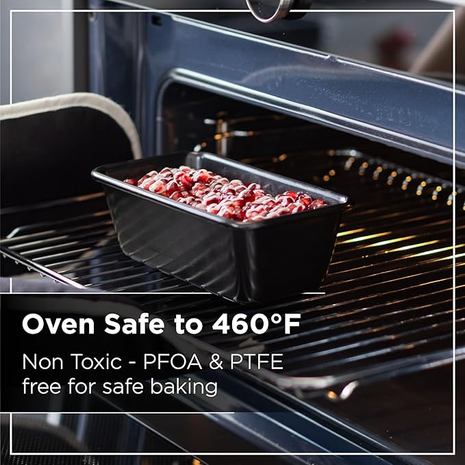 Wrenbury Pro 1lb Bread Loaf Pan 8x4 Set of 2 - Loaf Tins for Baking Non Stick - Toughened Heavy Gauge - Twin Pack - Banana Bread Loaf Pan