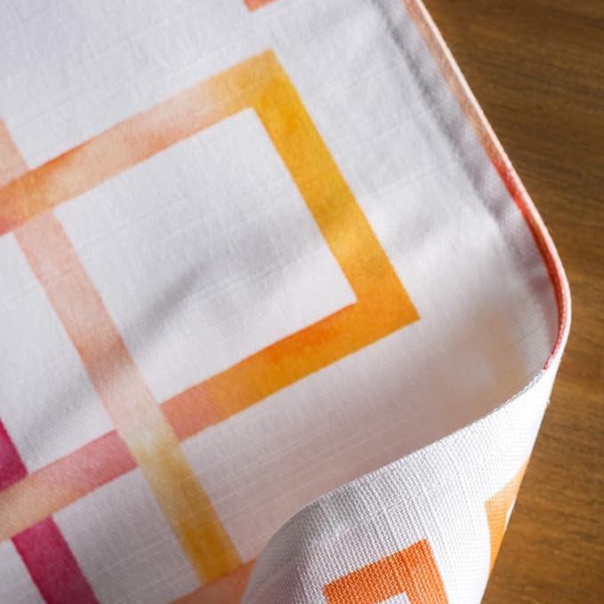 Maison d' Hermine Placemats Set of 4 100% Cotton Washable Cloth Place Mats, Reusable Table Mats for Kitchen Dining Decoration, Party, Wedding, Restaurant Spring/Summer (Summer Maze, 13" x 19")