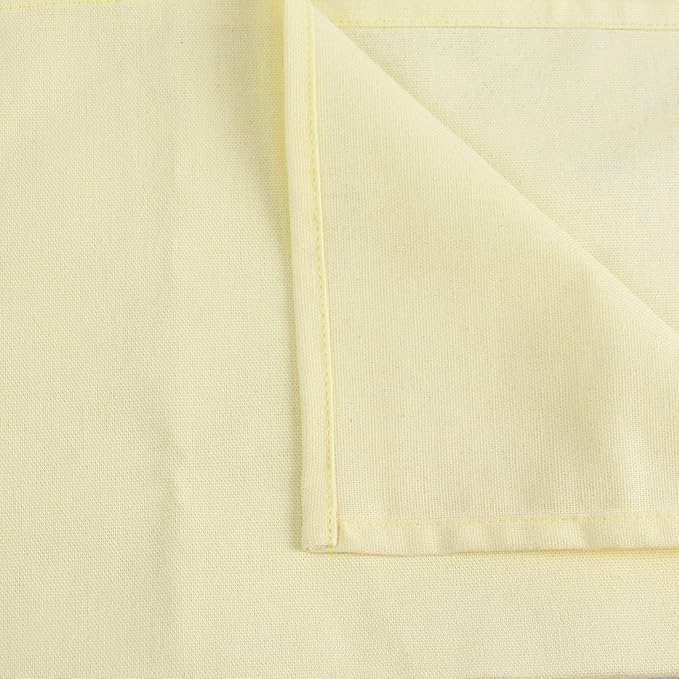 Solid Color Linen Blended Thin Dinner Cloth Napkins - Set of 12 (40 x 40 cm) - for Easter Events & Home Use (Multi Yellow)