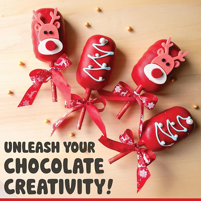 Holiday Melting Chocolate Discs, Red, Green & White, Chocolate Melts for Coating, Dipping & Candy Decorating, Bulk Chocolate Wafer Candy Melts, 5 Pack (2 Red, 2 Green, 1 White), 1 lb Each