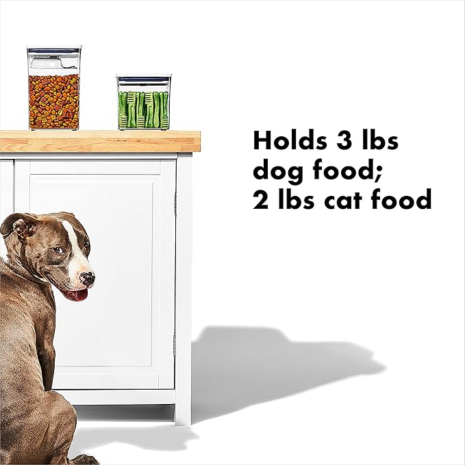 OXO Good Grips Pet POP Container – 2.8 Qt/2.6 L |Ideal for up to 3lbs of Dog Food or 2lbs of Cat Food | Airtight Dog and Cat Food Storage Container | BPA Free