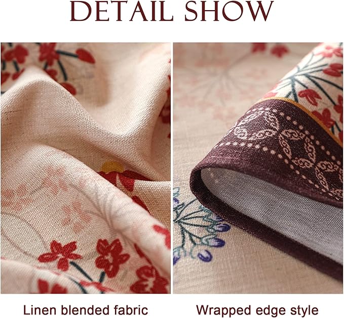 patdrea French Linen Table Cloth Soft Breathable Tabletop Cover Decorative Kitchen Dining Tablecloth for Rectangular Tables for Parties,Holiday,Christmas,63"x 94"