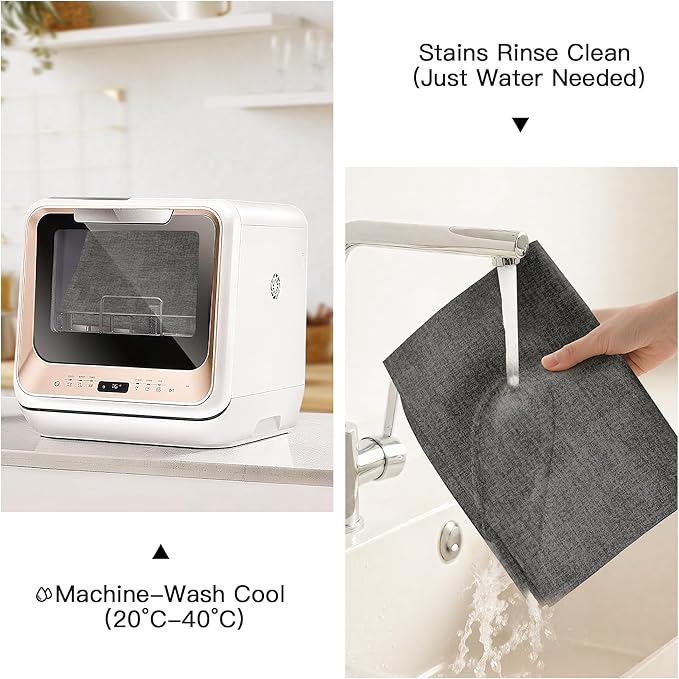 DOLOPL Placemats Set of 12, Reversible Wipeable & Heat Resistant Place Mats, Modern Faux Leather Table Mats for Kitchen, Neutral Waterproof Tablemats for Dining Table Decor, Wedding, Party(Charcoal)