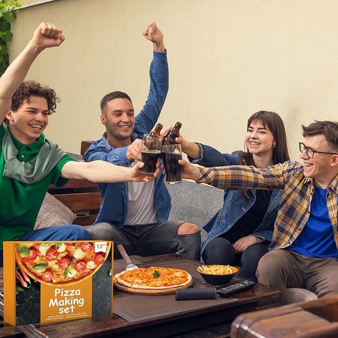 Pizza Peel Aluminum Pizza Spatula,14x 16" Metal Pizza Paddle with Foldable Wooden Handle,Pizza Rocker Cutter,Pizza Server,for Pizza Oven(Gift-Ready)