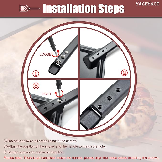 Pizza Paddle, 12-inch Black Metal Pizza Peel, Aluminum Turning Peel