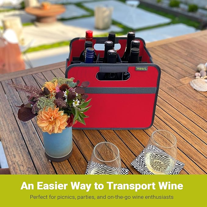 meori 9-Bottle Wine Carrier | Hibiscus Red Solid (B100341)