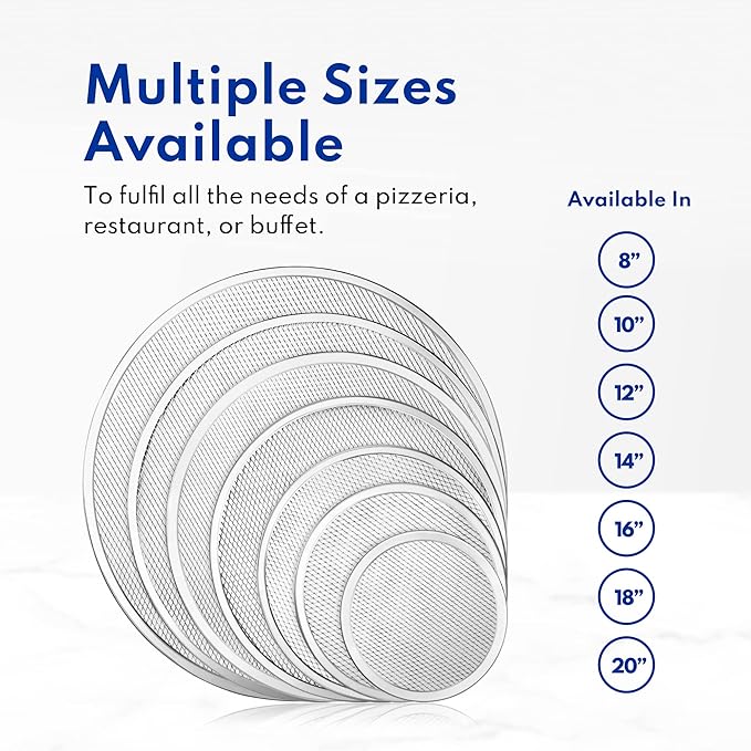 New Star Foodservice 50684 Restaurant-Grade Aluminum Pizza Baking Screen, Seamless, 14-Inch