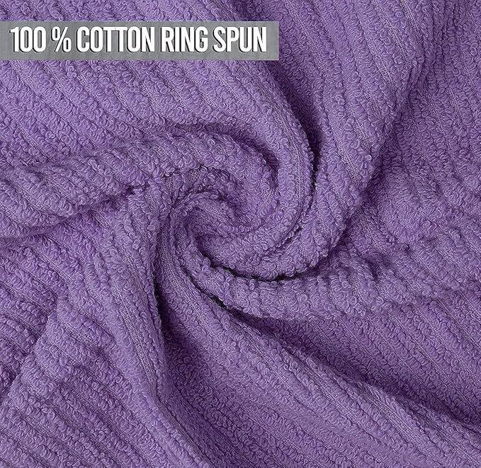 Softolle Bar Mop Towels, Pack of 12-16x19 Inches - 100% Cotton Super Absorbent Towels, Multi-Purpose for Home and Bar Cleaning (Purple)