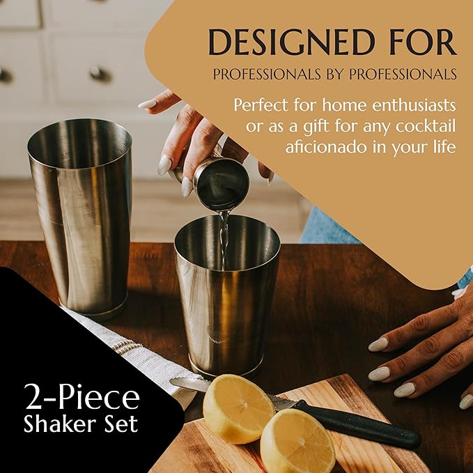 Bull in China 2-Piece Cocktail Shaker Matte Black – 28 oz Weighted Shaker & 18oz Weighted Cheater Tin, Professional Grade Bar Shaker, Premium Cocktail Shaker Set for Professional & Home Bartenders