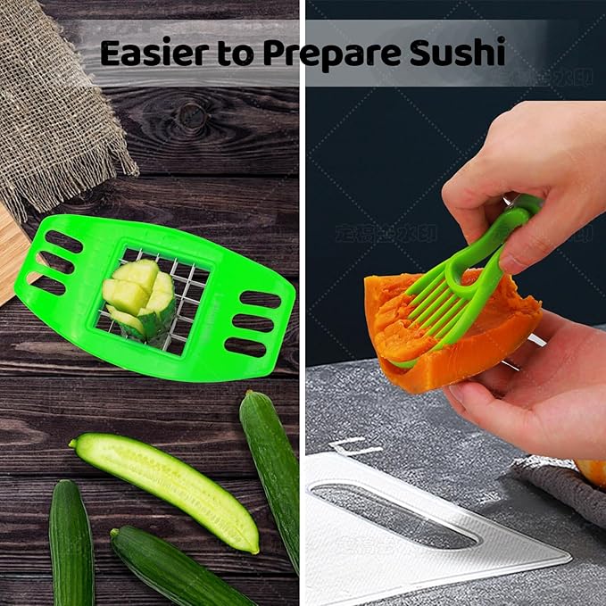 Sushi Making Kit, 28 in 1 Sushi Making Set for Beginner &Pros, with Bamboo Sushi Mats, Sushi Bazooka, Onigiri Mold, Rice Paddle, Sushi Knife, Sushi ball maker, cucumber slicer & More
