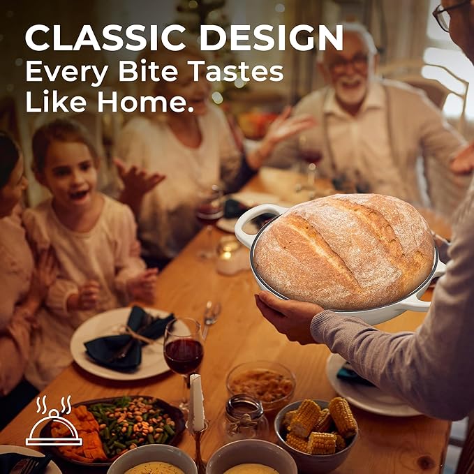 Enameled Cast Iron Bread Oven for Sourdough, Dutch Oven for Bread Baking with Lid, Dutch Oven Bread Pan, 6 Qt, Green